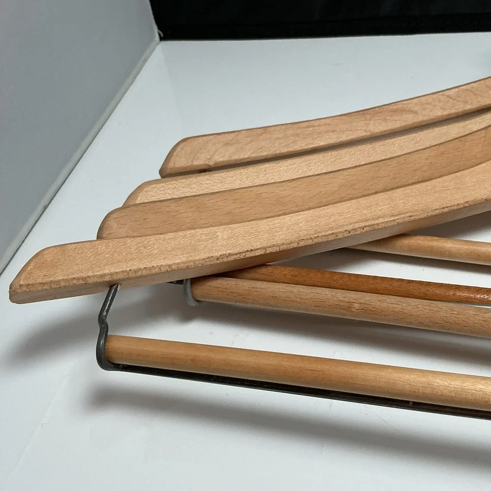 Lot of 4 Vintage Wooden Hangers 3 Batts Wishbone Younkers Batts 1 Unbranded